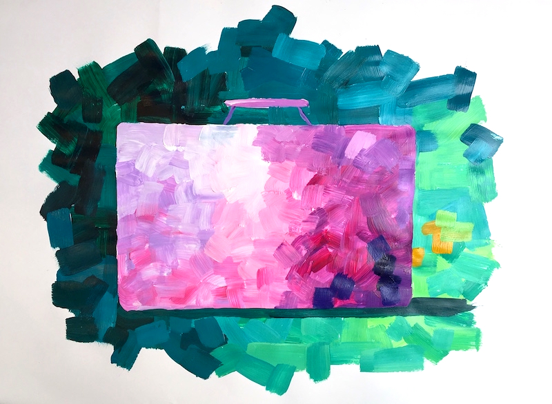 Uden titel, akryl på papir, 70x50 cm, 800 kr