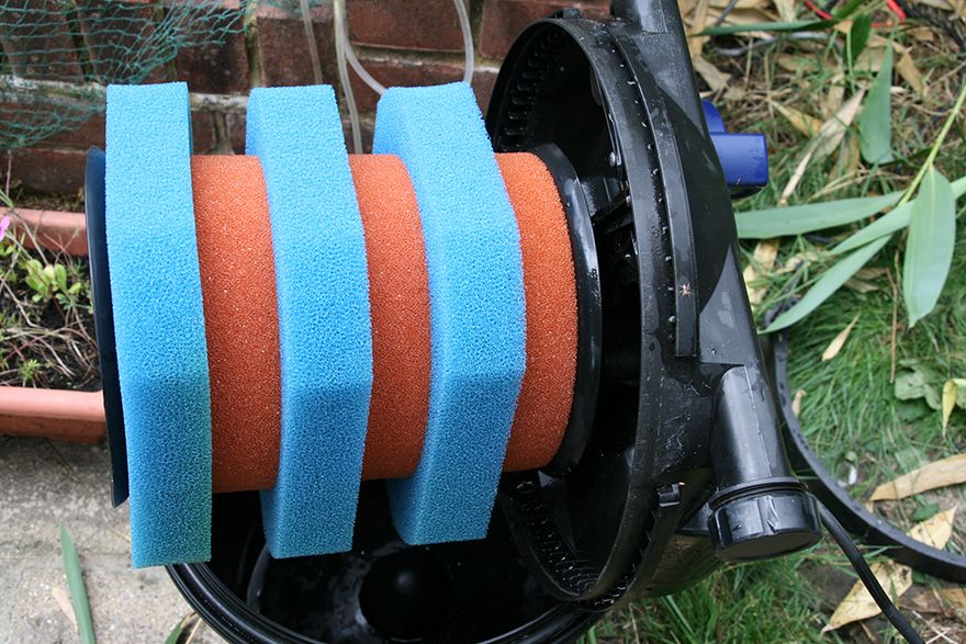 new sponge filters to clean the pond...
