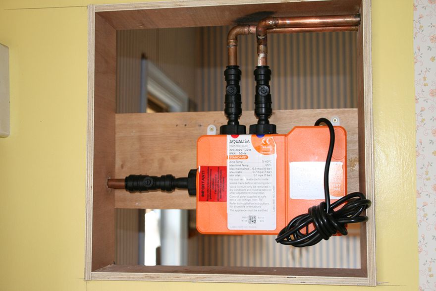 the Aqualisa Smart Pump is plumbed in...