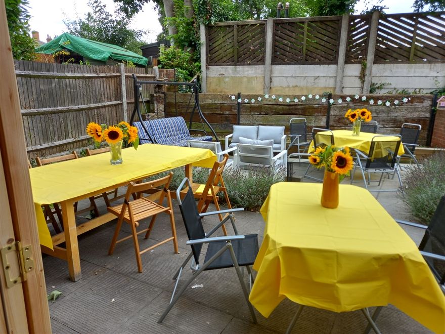 the  tables are laid as we await our guests...