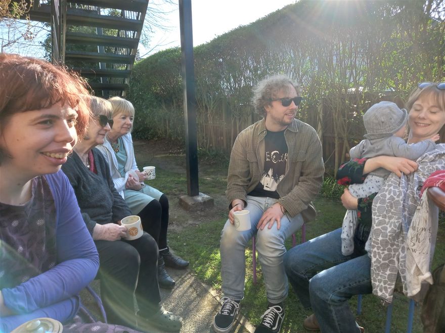 tea ☕️ in the garden at Sam & Lucy's...