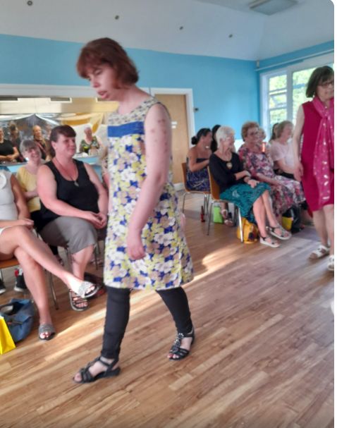 my modelling debut, and  I bought this 👗 dress, see the next photo!