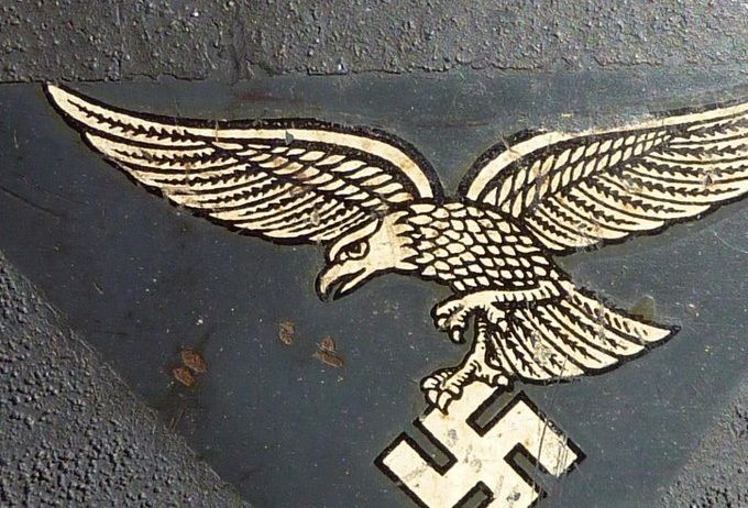 First pattern Luftwaffe decal on an M35. These decals are called 