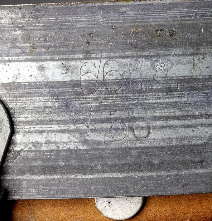 The same liner with size markings, 66 n.A and 58.