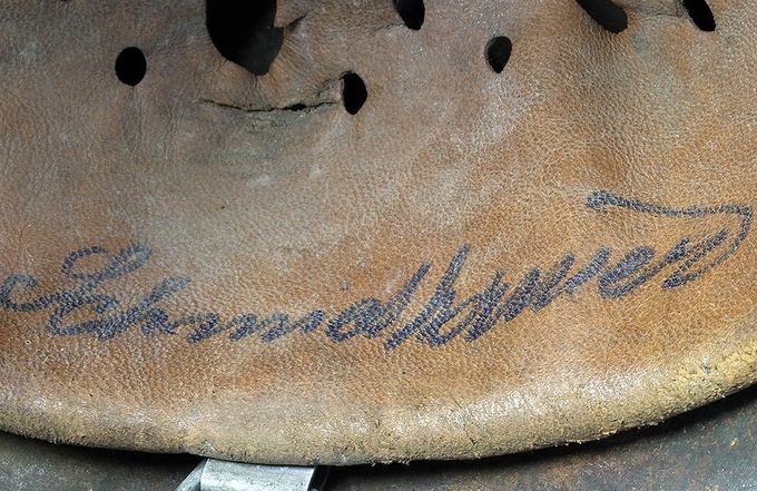 Naming by pen on the leather. Very common.