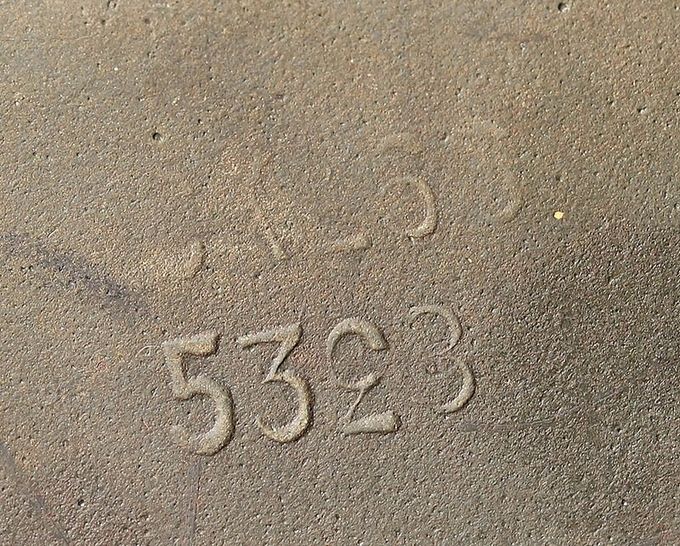 A very light maker and size stamp in an M42 CKL. Notice the number 