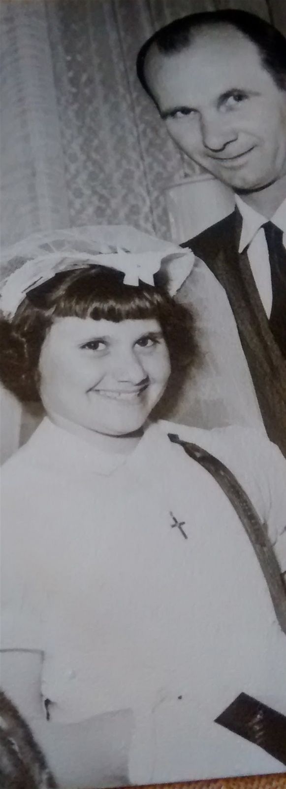 Here's my papa when I received my confirmation.