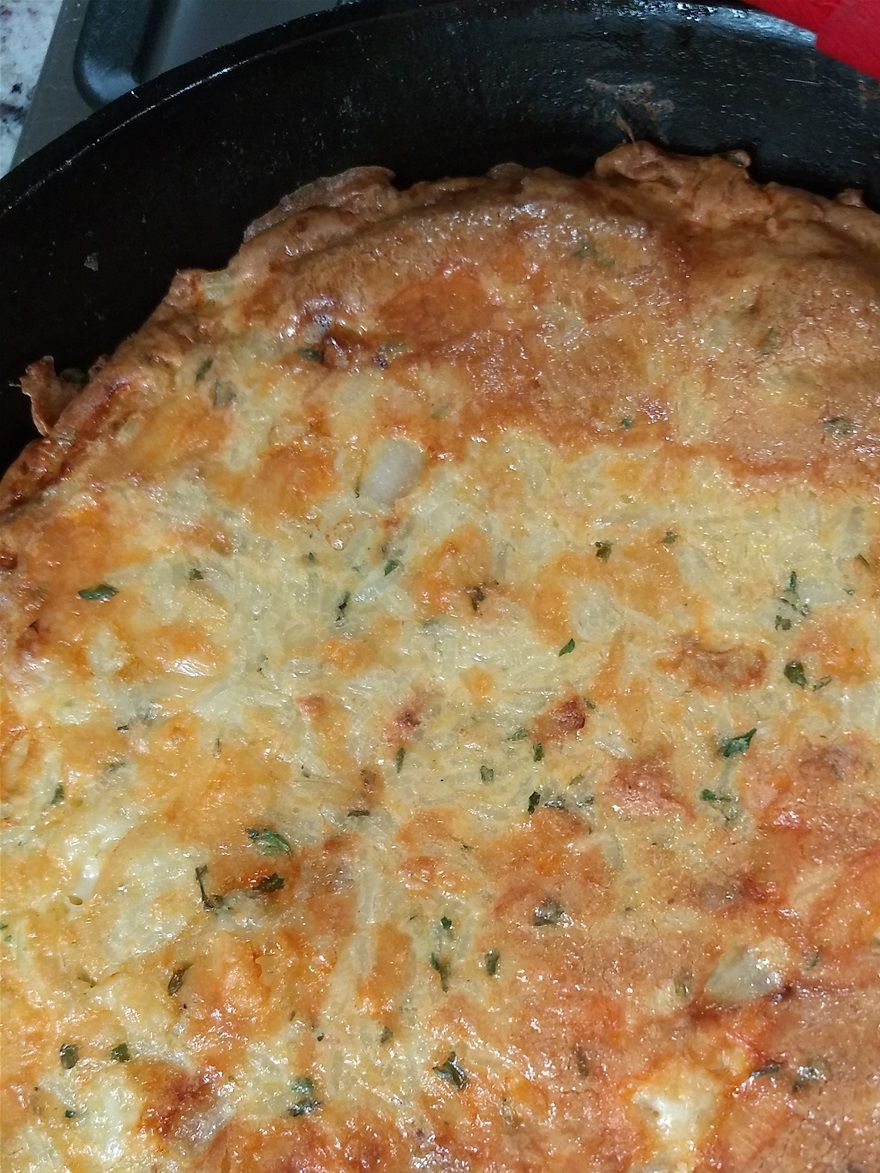 Rice Frittata right out of oven after 20 minutes