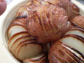 Scrumptious crunchy baked then broiled potatoes