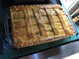 My daughter, Vanessa has successfully replicated her favorite Easter tradition and has figured out how to make a delicious, satisfying Pizza Rustica that is gluten/dairy free. For recipe, look up on my food blog.