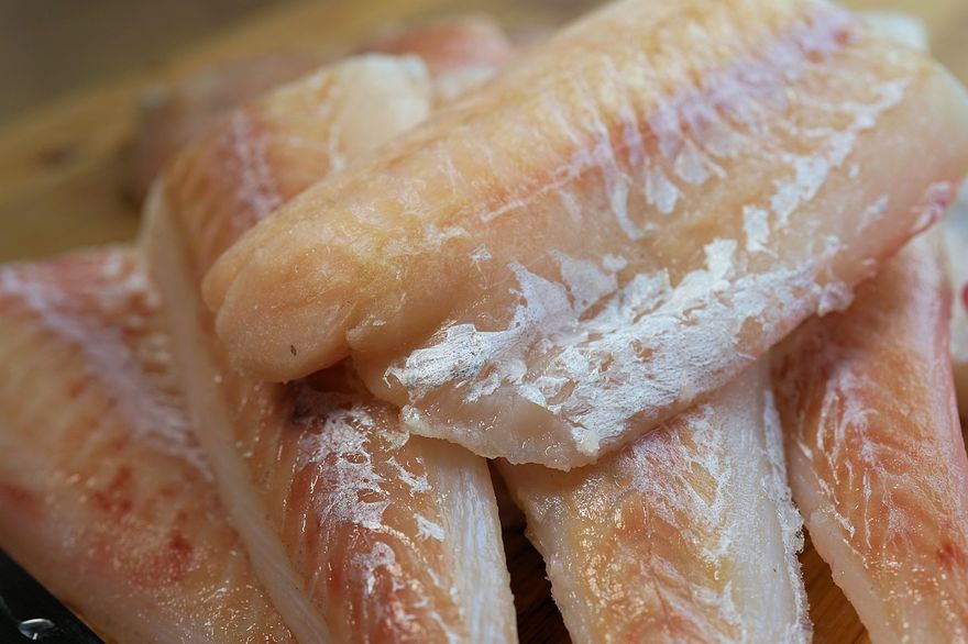 Fresh cod ready to be cooked.