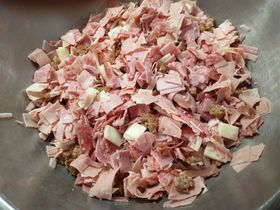 Shredded cheese and meat