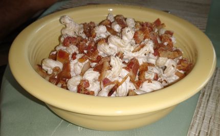 Pasta ricotta cace di pepe and bacon