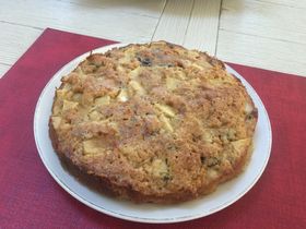 Denise made this recipe using soaked dried cherries and added with the apples. Great idea!