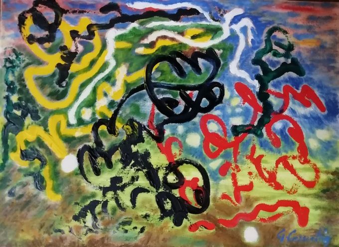 Giulia Cernetig - I miei pensieri, Olio su tela 30x40