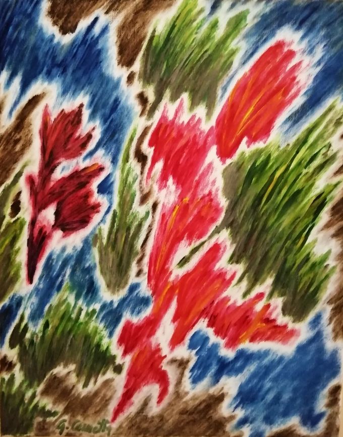 Giulia Cernetig - She is going away, Oil on canvas 40x50