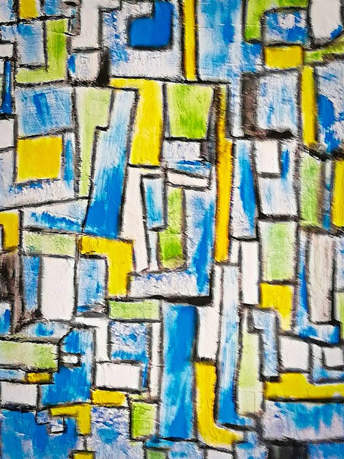 Giulia Cernetig - Particelle esistenziali, Materico su tela 30x40, Collezione Privata