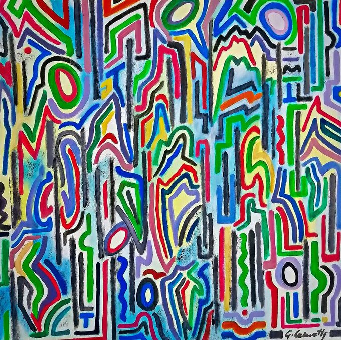 Giulia Cernetig - Percorsi mentali, Olio su tela 50x50