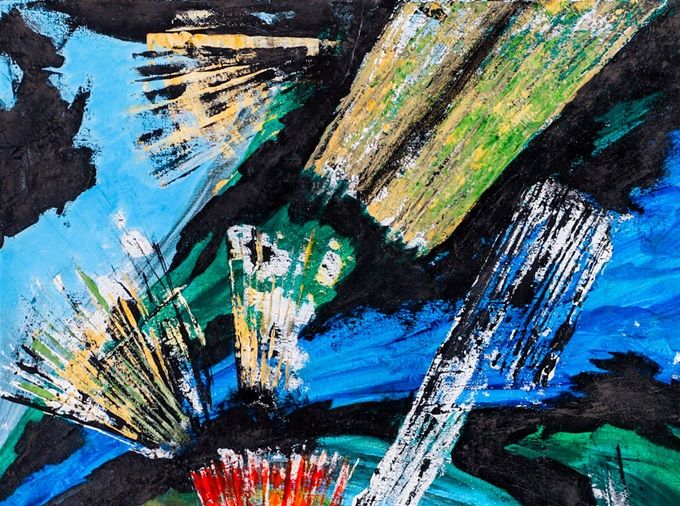 Giulia Cernetig - Barriera Corallina 1, Acrilico su tela 90x60 -  (Opera pubblicata su Artisti '21, Annuario Internazionale d'Arte Contemporanea ArtNow/Mondadori)