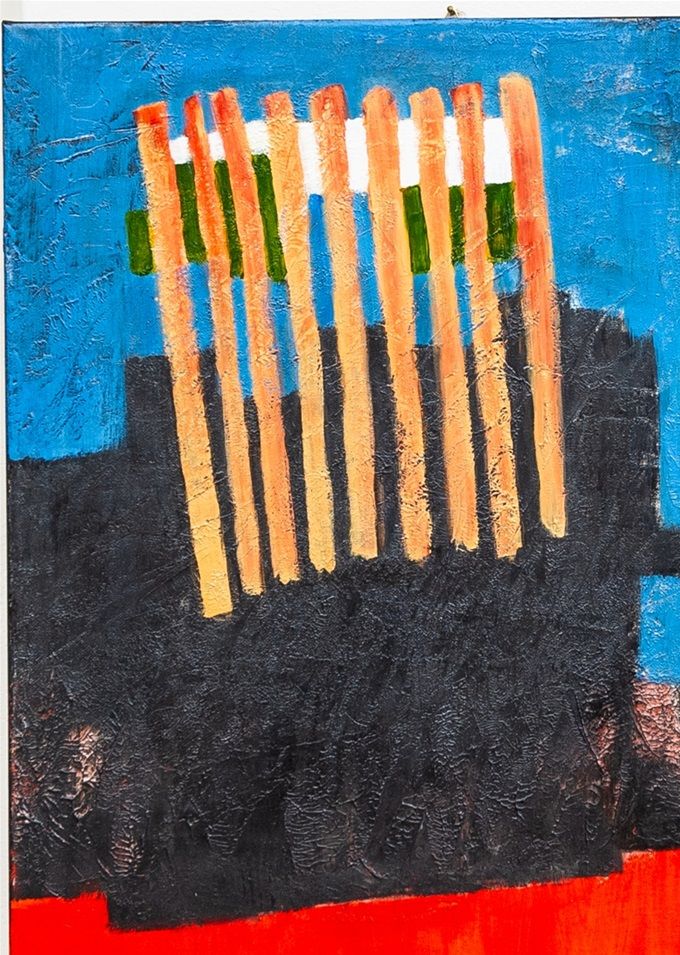 Giulia Cernetig - La casa sul fiume, Materico su tela 50x70 - (Premio Europeo della Critica 2021 alla Biennale Città di Cesenatico, Opera in Catalogo)