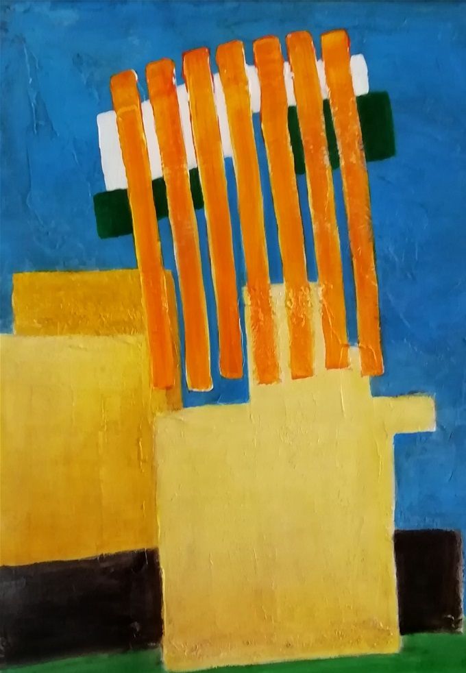 Giulia Cernetig - La casa adiacente al campo di lavanda, Acrilico 50x70, 2021