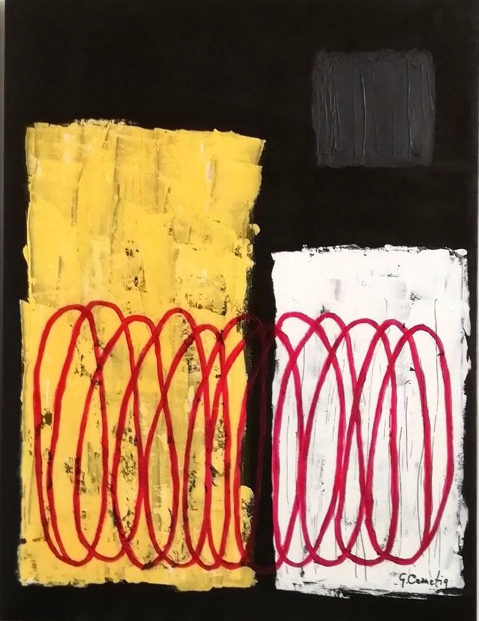 Giulia Cernetig - Intreccio di ellissi dentro un romanzo 2, Acrilico 60x80, 2022