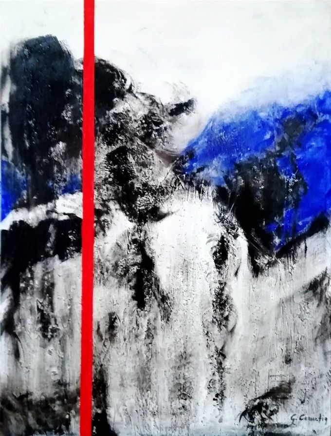 Giulia Cernetig, La strada tracciata, Acrilico 80x60, 2022