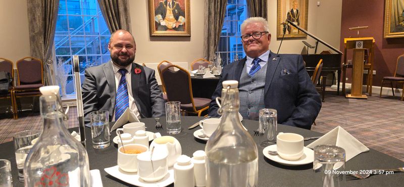 Brethren at the Feative board in Freemason Hall