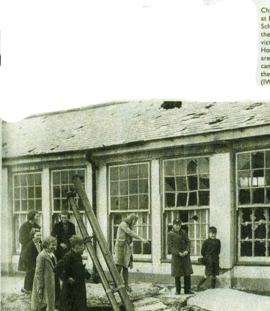Good Shepherd Primary after a bombing raid during WWII