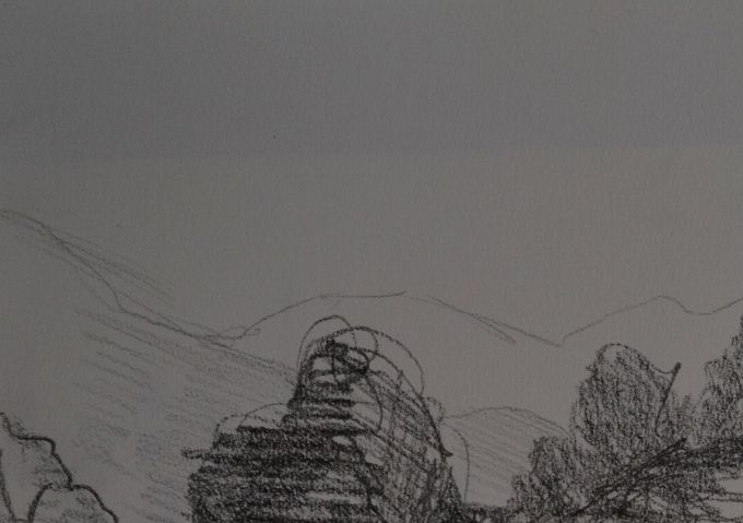 Goran Margetic, Die Struktur einer Landschaft (Steiermark), 2019. Bleistift auf Papier
