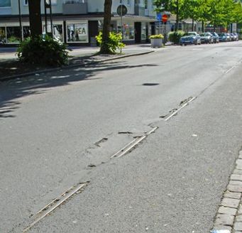 Spårvagnsräls i Brunnsgatan