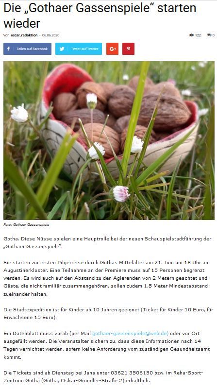 Oscar am freitag - online, 06.06.2020