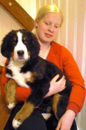 Smilla hemma 6 veckor (16 veckor gammal)