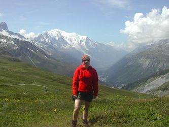 Col de Balme - Grenseovergang Sveits/Frankrike. Mont Blanc i bakgrunn