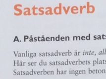 Ordföljdsschema när du använder satsadverb