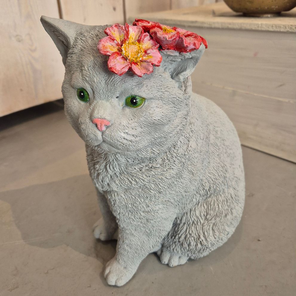 katt med blomhatt EM 25