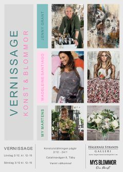 Inbjudan Vernissage 2-3 December 2023 Madeleine, Jenny & My 50x70