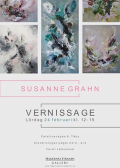 Inbjudan Vernissage 24 Feb 2024 Susanne Grahn 50x70