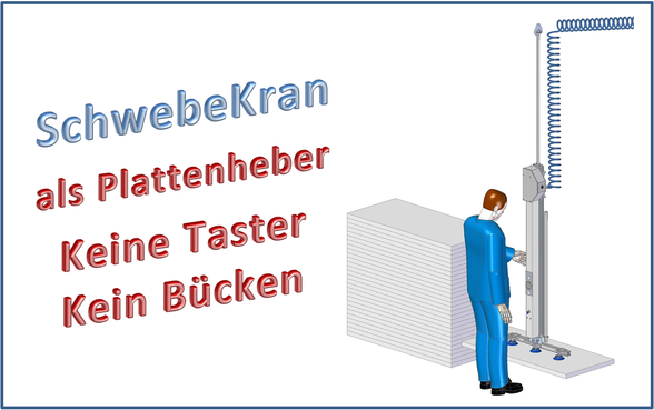 Plattenheber Vakuumheber Saugspinne Vakuum-Schlauchheber Heben Schwenken Kippen Drehen Wenden Türen Fenster Platten Blech