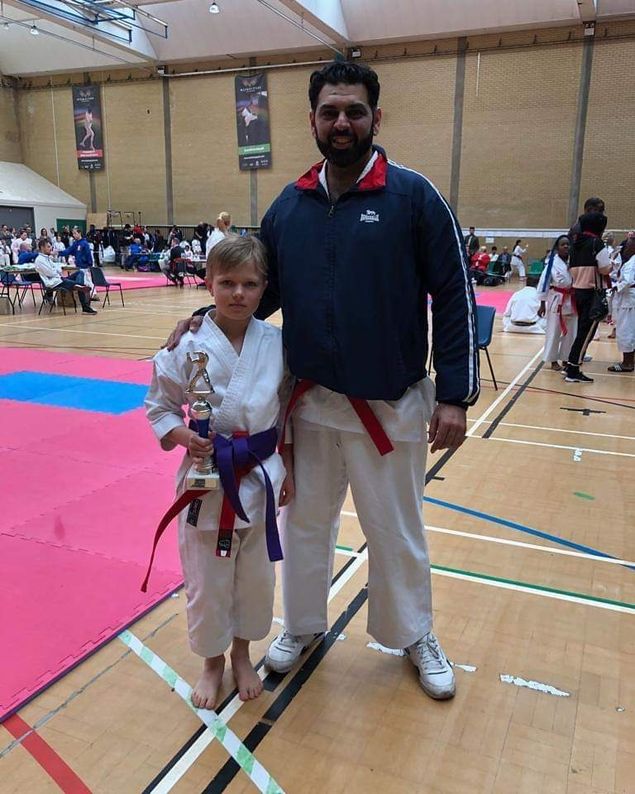 3 students from Harrow teamed up with our friends at JKS Zanshin Kent to compete at the Kent Open Championships. 

Each member came back with 2 medals each.

Sensei Shyam - Gold - Men's Black Belt Kata 35+
JKS Boys Team - Silver - Team Kumite 8-10 years old 
Petr - Bronze - Boys Kata 8-10 years old 
Patricia - Bronze x 2 - Ladies Kyu Grade Kumite and Kata
JKS Men's B - Bronze - Men's Team Kumite 