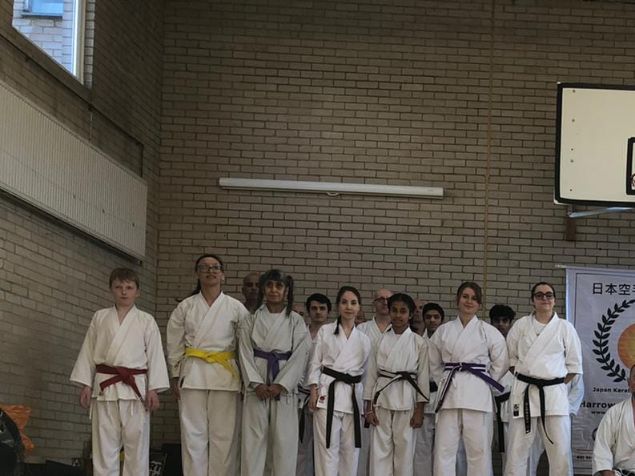 The Club hosted head of JKS England, Sensei Alan Campbell 7th Dan for a grading and course. 
40 students graded and achieved their new belts.
The Club is very proud to announce that after the black belt grading was also held which saw Stefan and Lakshita gain their black belts. Club senior Helen also graded to 2nd Dan along with Sensei Anas who cross graded to JKS 4th Dan! Great results. 