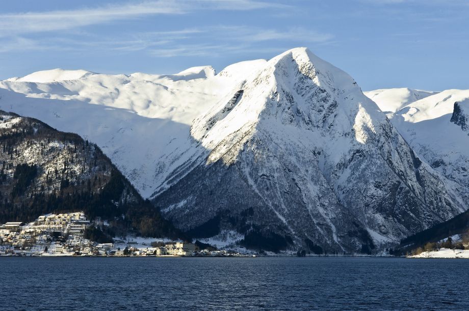 Fjellet Vindreken (1259 moh) i Balestrand
The mountain Vindreken (1259 meters) in Balestrand
