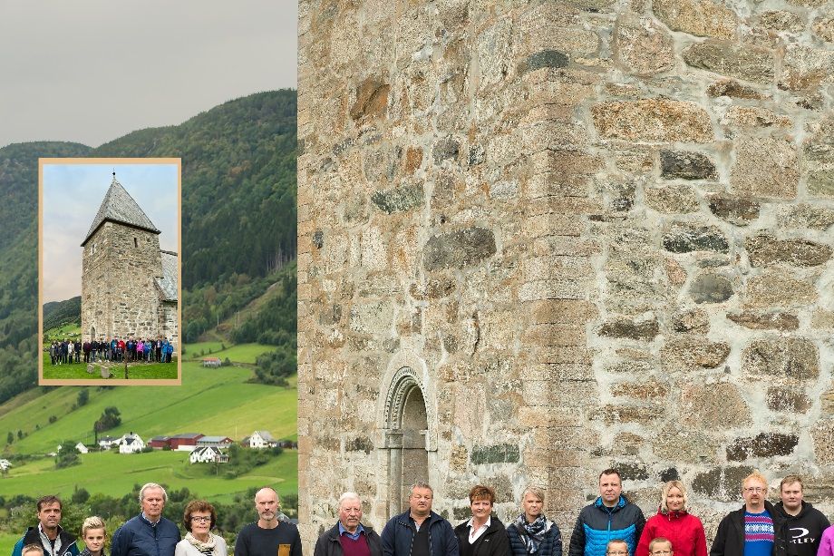 Grendafoto ved Hove steinkyrkje, folk frå fleire grender nr 2 - 2017