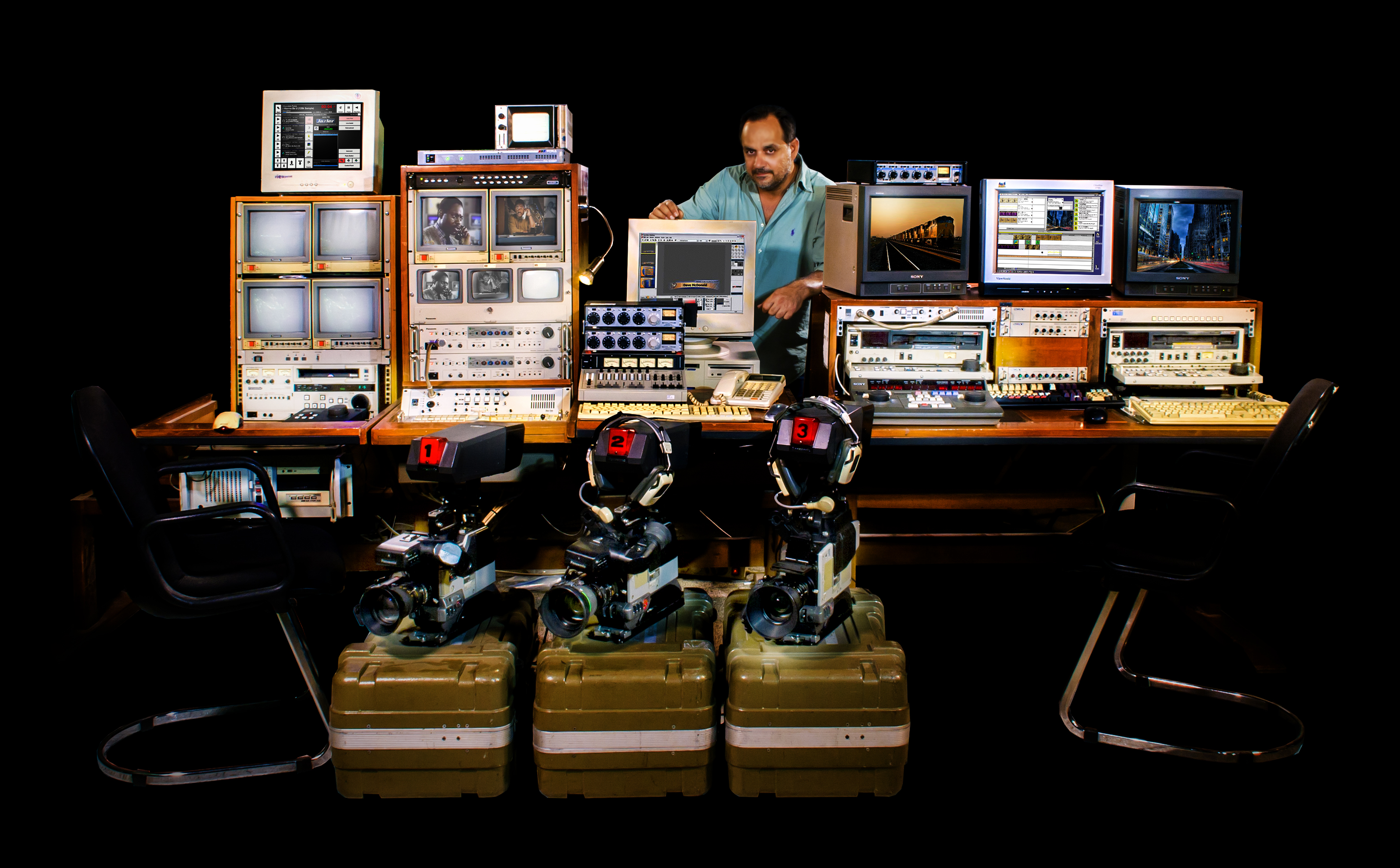 Vasilis Mistriotis at Vintage Broadcast Television Studio Panasonic