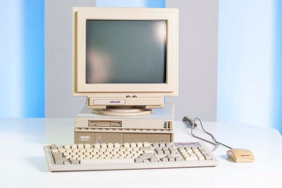 Vintage Retro Computer Olivetti PCS 33 w keybord and mouse - 1992