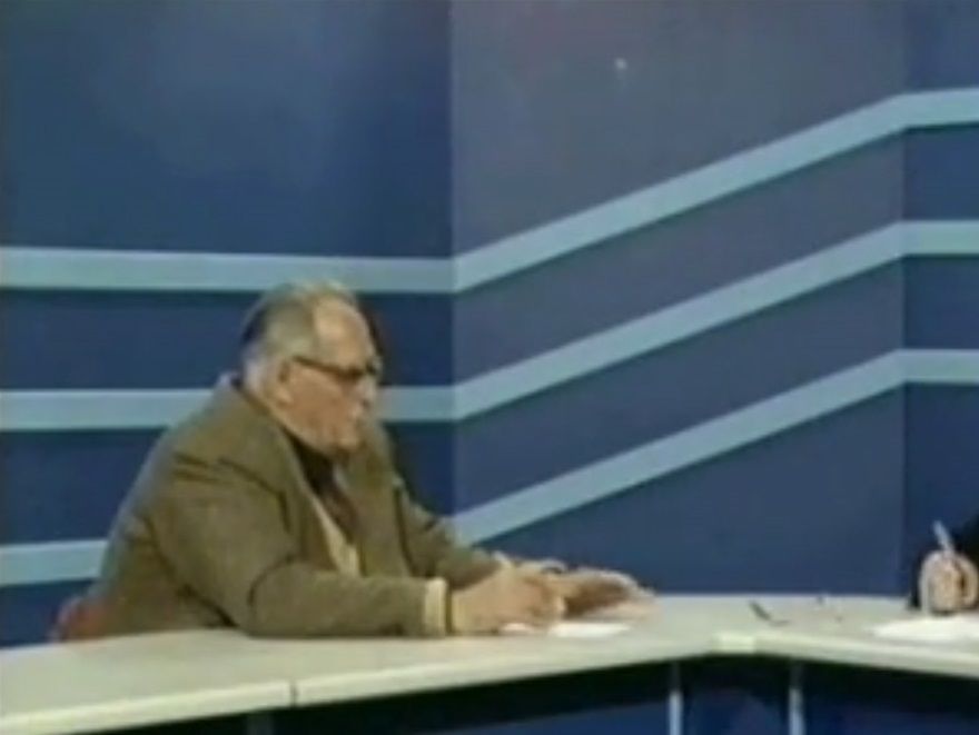 Το τηλεοπτικό πλατώ του Πάτρα TV στις 2/2 1997, επί ιδιοκτησίας Τάκη Κωνσταντινόπουλου