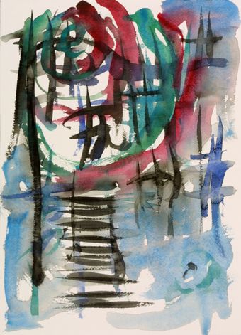 Reisbeeld Bursa, 20 maart 2005, aquarel op papier, 2005, 36 x 26 cm