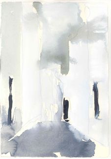 Serie: Les Grands Bâtiments, 2024, aquarel, 30 x 21 cm.