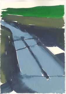 Serie: Les Grands Bâtiments, 2024, aquarel, 30 x 21 cm.
