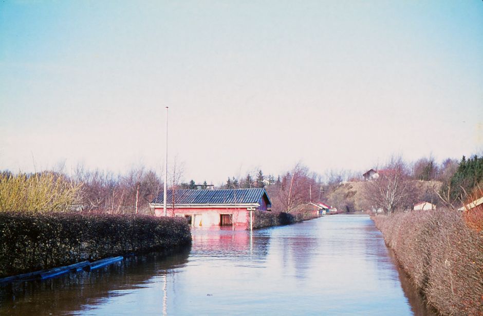 I 1970 oversvømmede Storaaen store dele af byen og det meste af havekolonien.
